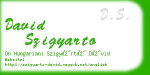 david szigyarto business card